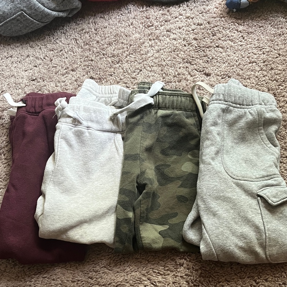 Old Navy / Carter's Kids' Joggers in Burgundy, Light Gray, Camo, and Gray